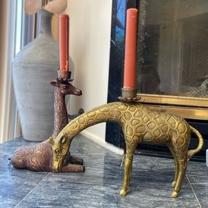 Anthropologie Giraffe Candle Holders